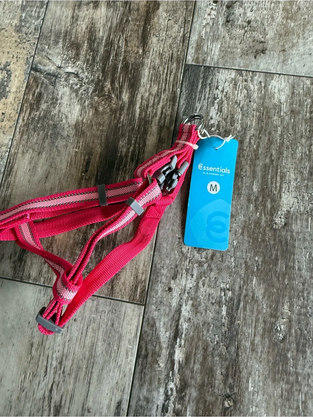 2 for $15 sale: Brand new Essentials by blueberry pet pink striped harness - M